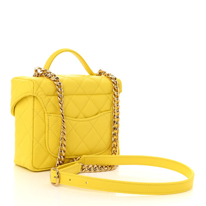 Chanel Caviar Quilted Handy Box Vanity Case Yellow 3 of 11