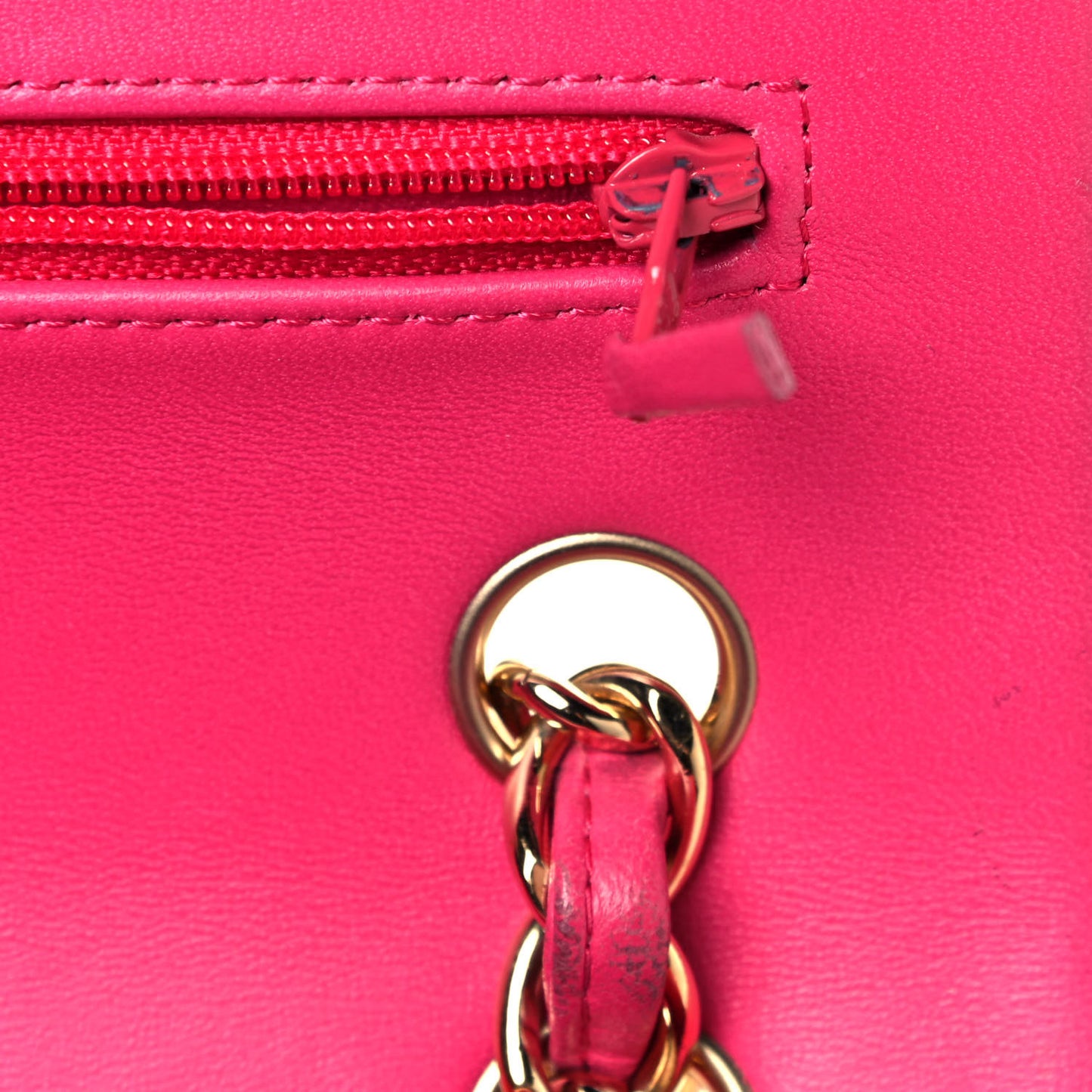 Lambskin Quilted Jumbo Double Flap Dark Pink