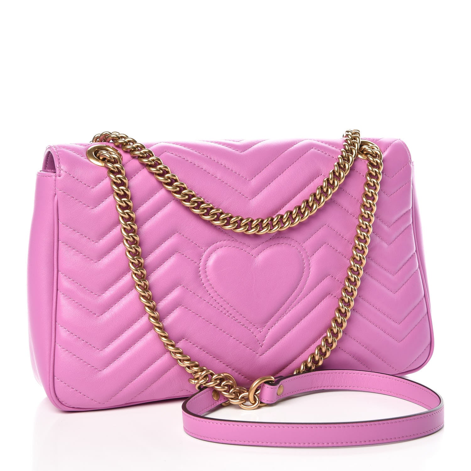 Gucci Calfskin Matelasse Medium GG Marmont Shoulder Bag Candy Mousse 3 of 9