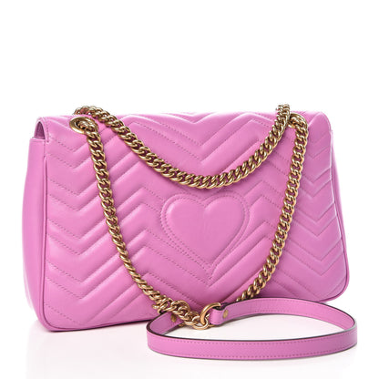 Gucci Calfskin Matelasse Medium GG Marmont Shoulder Bag Candy Mousse 3 of 9