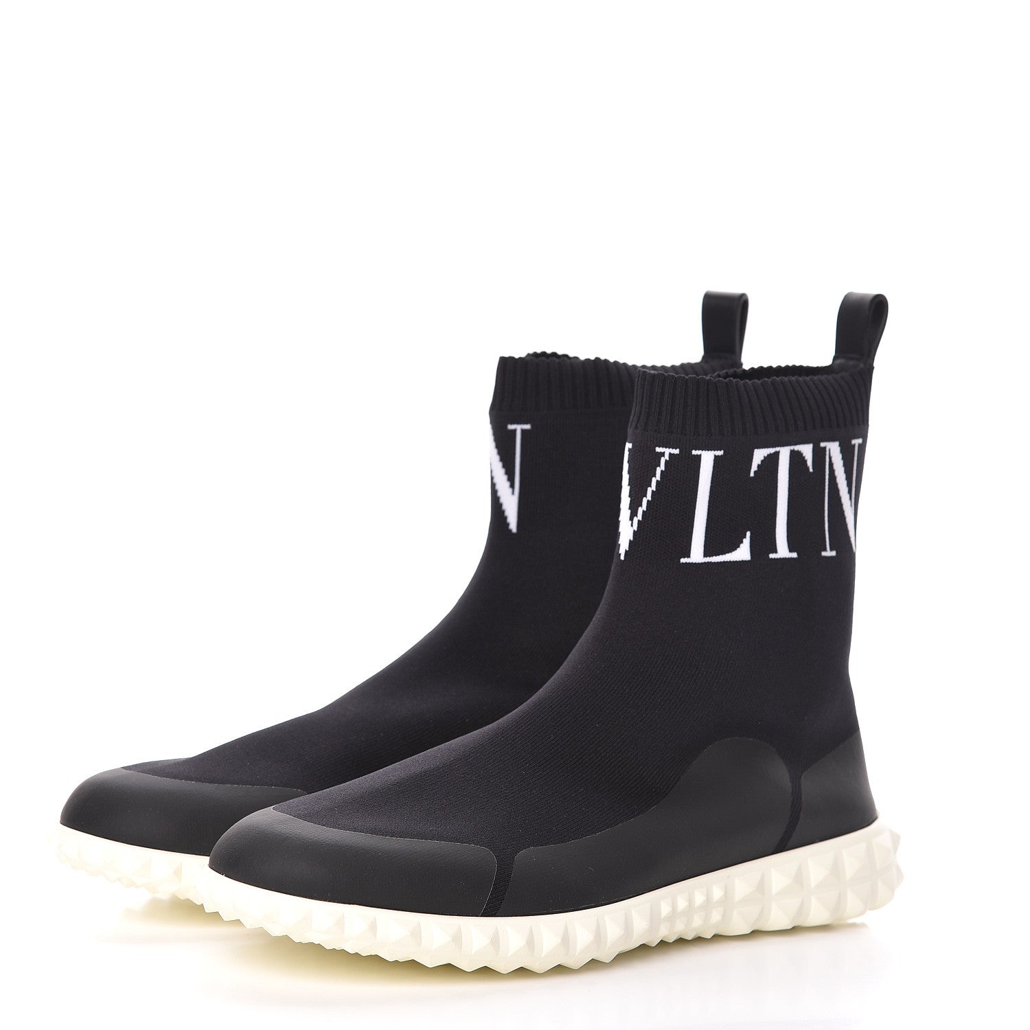 Valentino Garavani Stretch Knit VLTN Sock Sneakers 39 Black 3 of 7
