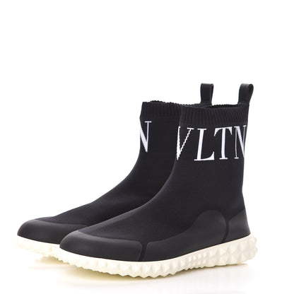 Valentino Garavani Stretch Knit VLTN Sock Sneakers 39 Black 3 of 7