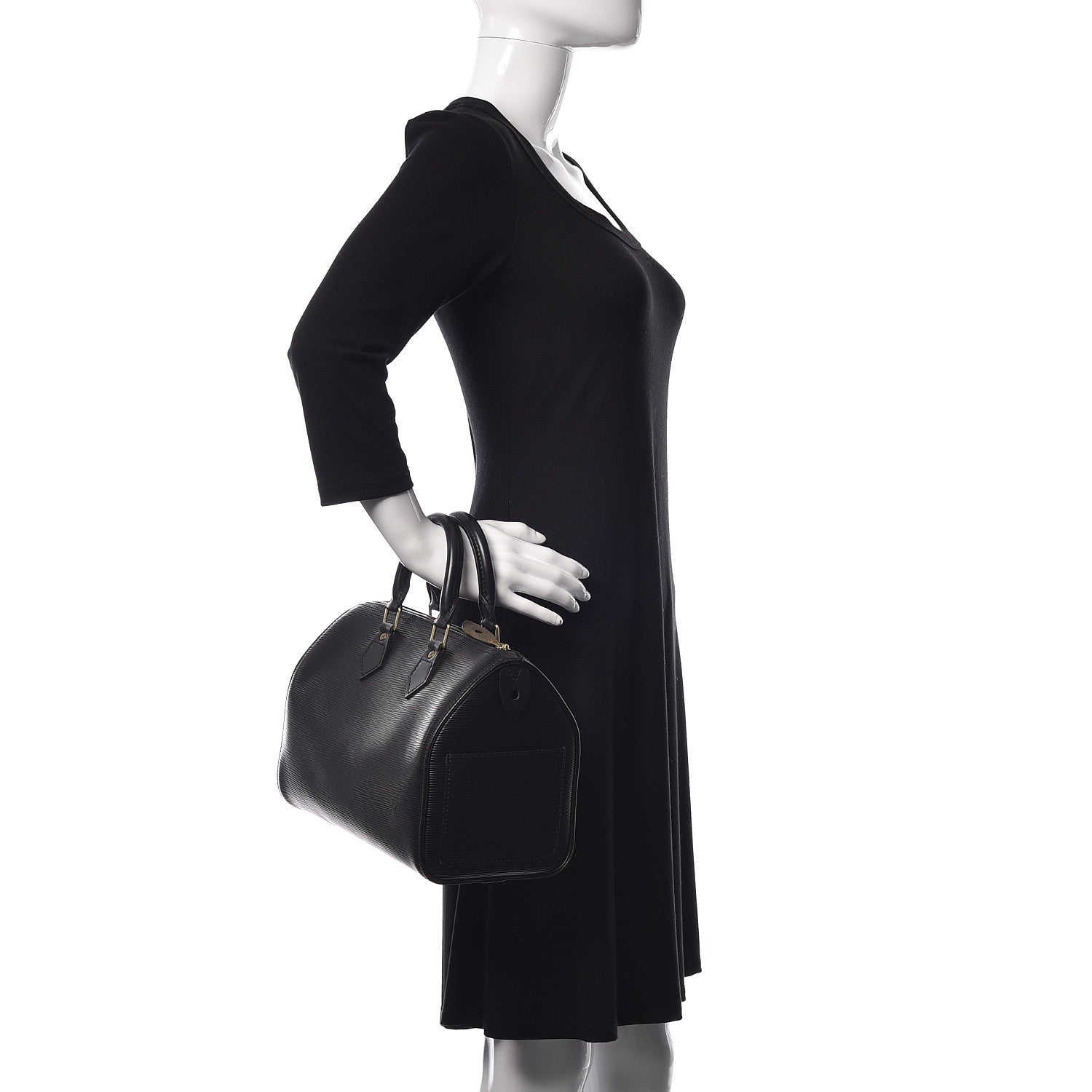 Louis Vuitton Epi Speedy 25 Black 2 of 10