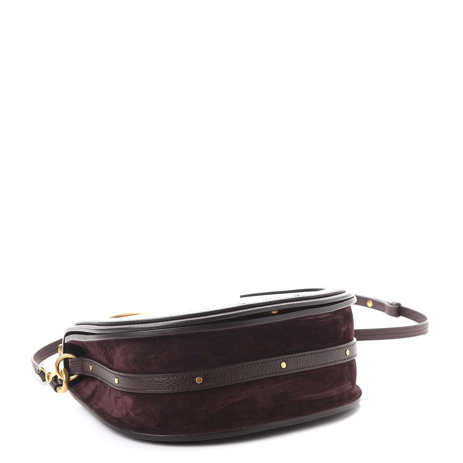 Chloe Calfskin Suede Medium Nile Bracelet Bag Carbon Brown 4 of 8