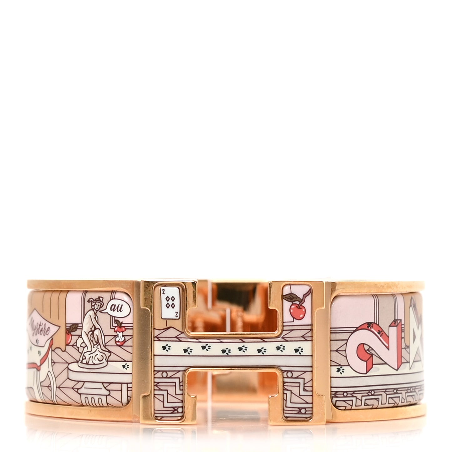 Enamel Printed Wide H Mystere Au 24 Narrow Clic Clac H Bracelet GM Faubourg
