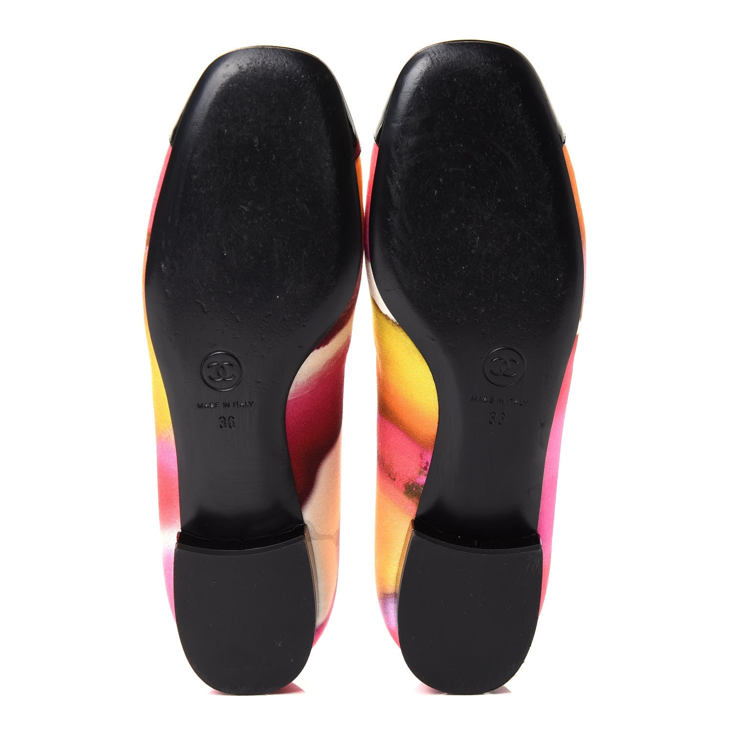 Chanel Fabric Patent Printed CC Cap Toe Ballerina Flats 36 Multicolor 11 of 18
