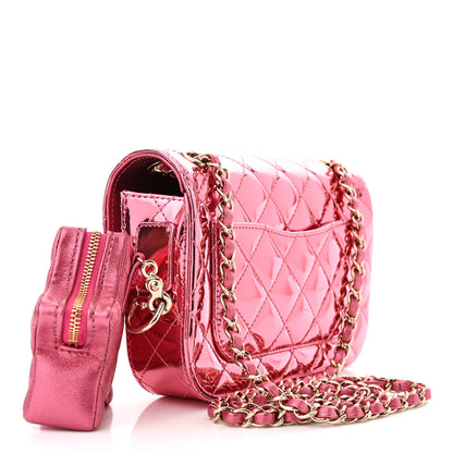 Chanel Mirror Calfskin Metallic Calfskin Quilted Hollywood Boulevard Mini Flap With Star Coin Purse Pink 5 of 12