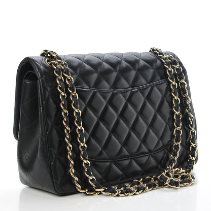Chanel Lambskin Quilted Jumbo Double Flap Black 3 of 7