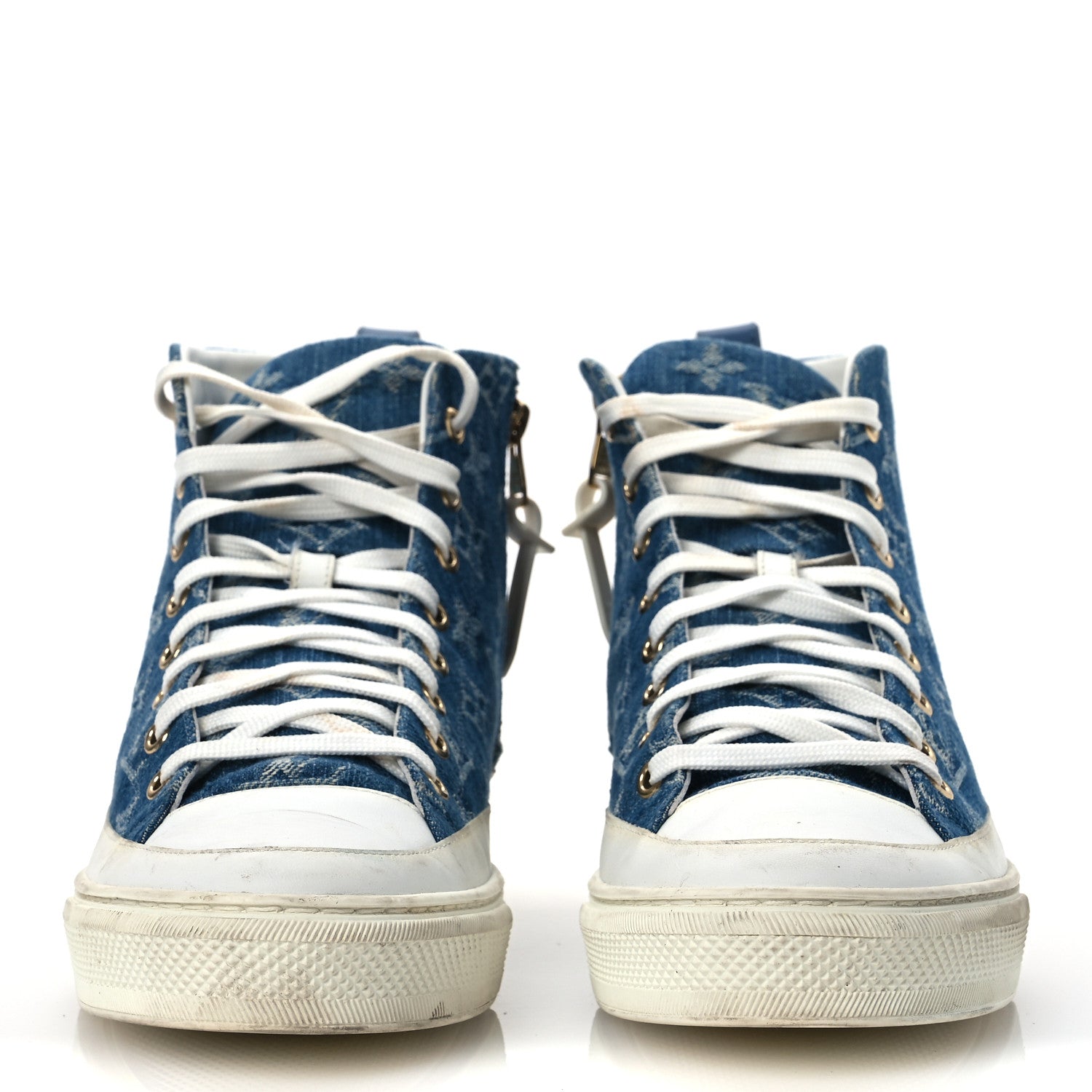 Louis Vuitton Denim Monogram Stellar Sneaker Boots 40 Bleu 3 of 15