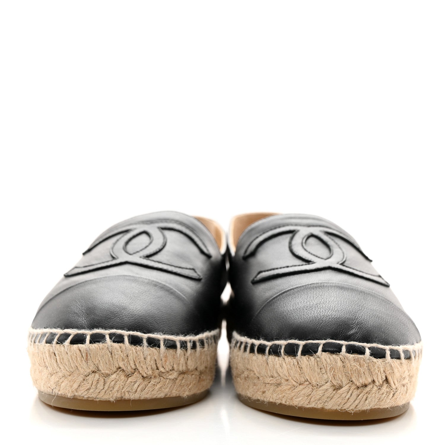 Chanel Lambskin CC Espadrilles 38 Black 2 of 9
