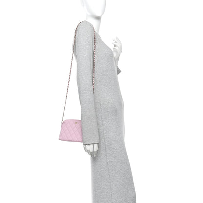 Chanel Caviar Quilted Classic Clutch With Chain Pink 2 of 11