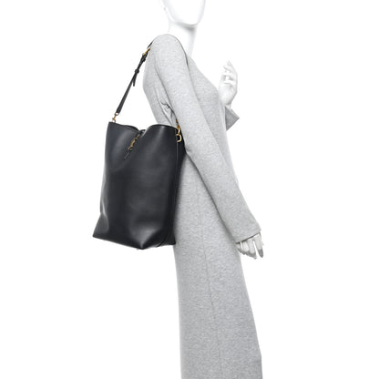Saint Laurent Shiny Calfskin Le 37 Long Bucket Bag Black 2 of 11