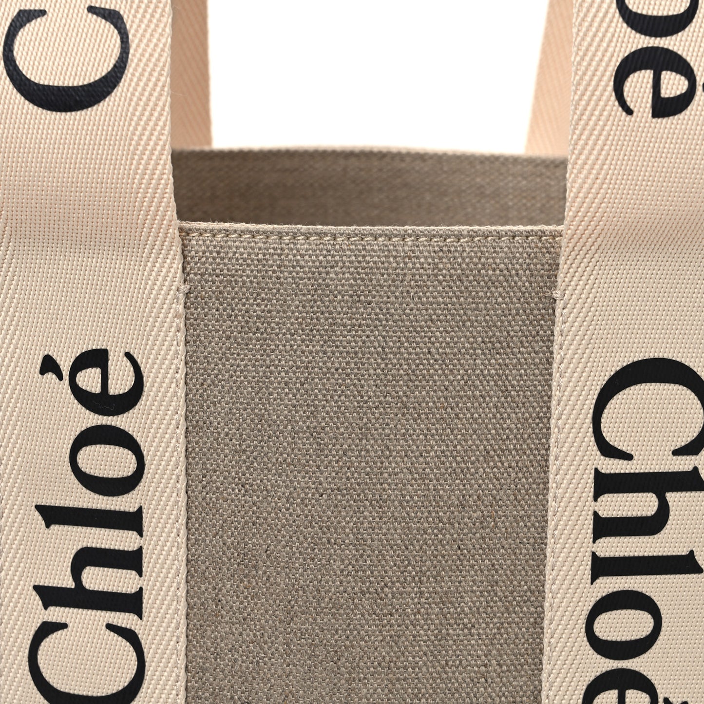 Cotton Calfskin Medium Woody Ribbon Tote White Brown