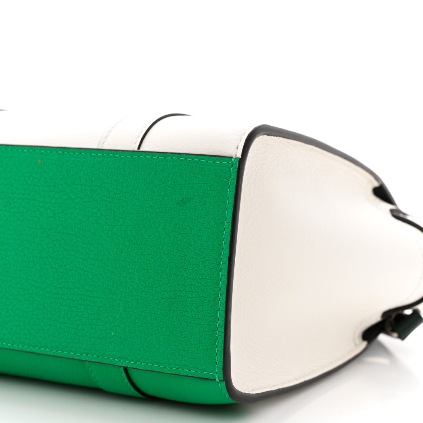 Small Classic Silky Calfskin Mini Zipped Bayswater Lawn Green White Mulberry Green