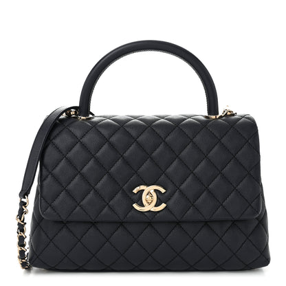 Chanel Caviar Quilted Small Coco Handle Flap Navy 1 of 10