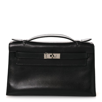 Hermes Evercalf Kelly Pochette Clutch Black 1 of 12