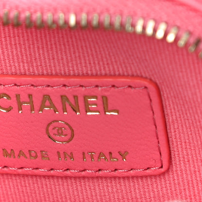 Chanel Lambskin Quilted CC In Love Heart Waist Belt Bag With Chain Pink 6 of 10