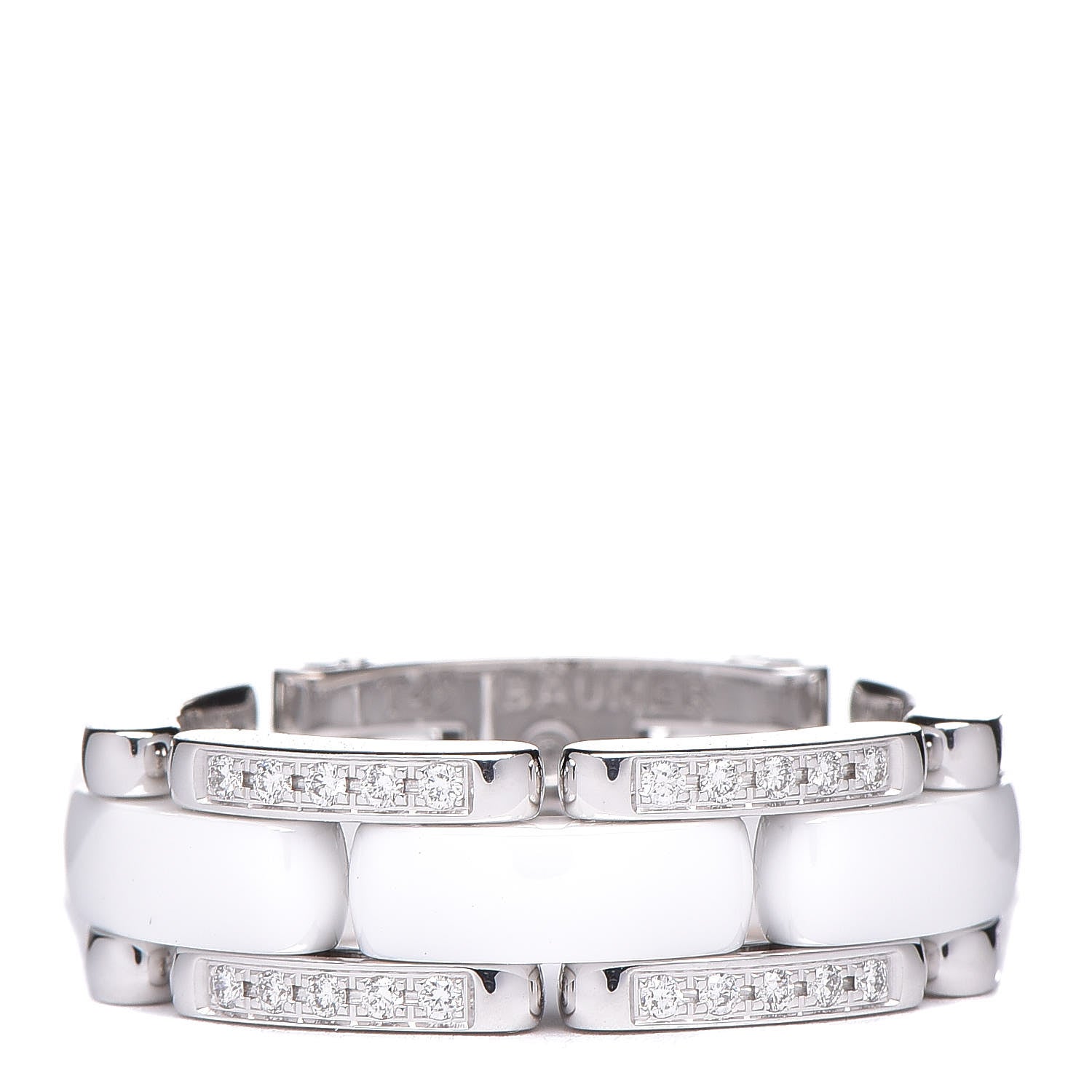 Chanel 18K White Gold Ceramic Diamond Medium Ultra Ring White 49 4.75 1 of 5