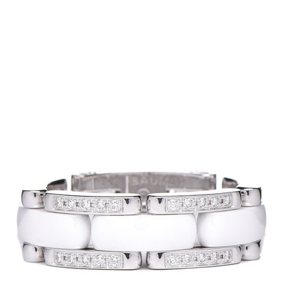 Chanel 18K White Gold Ceramic Diamond Medium Ultra Ring White 49 4.75 1 of 5