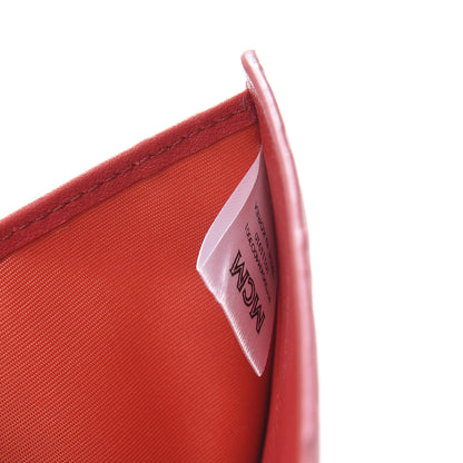 MCM Calfskin Ottomar Monogram Bi-Fold Wallet Hot Coral 7 of 10