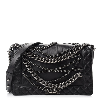 Chanel Calfskin Enchained New Medium Boy Flap Black 1 of 10