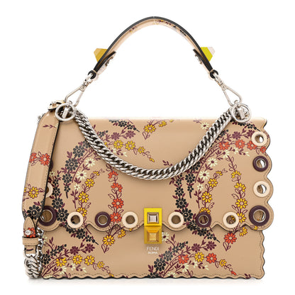 Fendi Calfskin Japanese Blossom Scalloped Studded Kan I Shoulder Bag 1 of 10