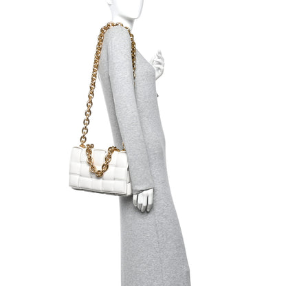Bottega Veneta Lambskin Maxi Intreccio Padded Chain Cassette Crossbody Bag White 2 of 10
