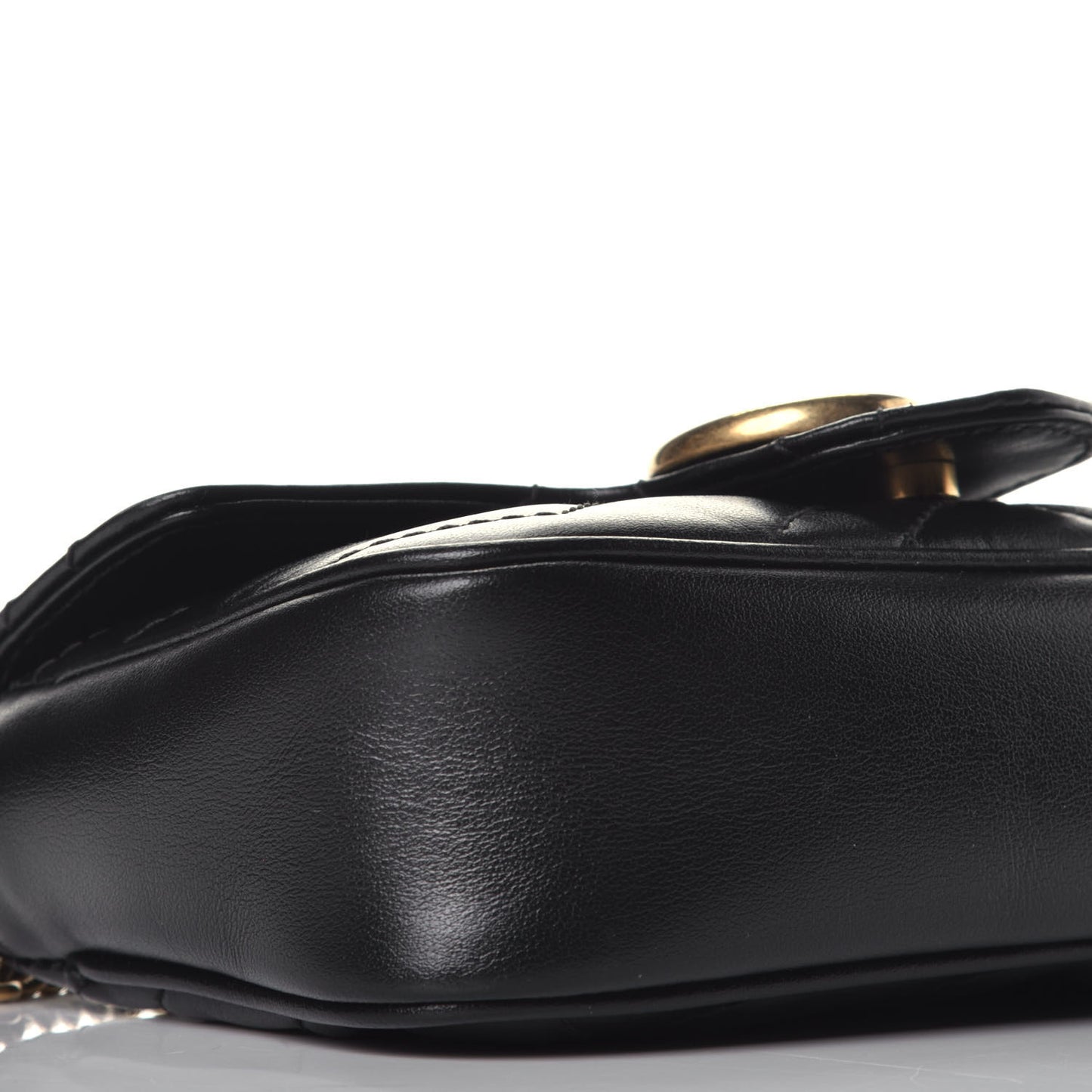 Calfskin Matelasse Super Mini GG Marmont Shoulder Bag Black