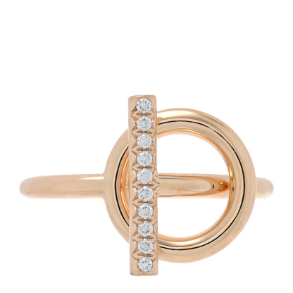 Hermes 18K Rose Gold Diamond PM Echappee Ring 52 6 1 of 5