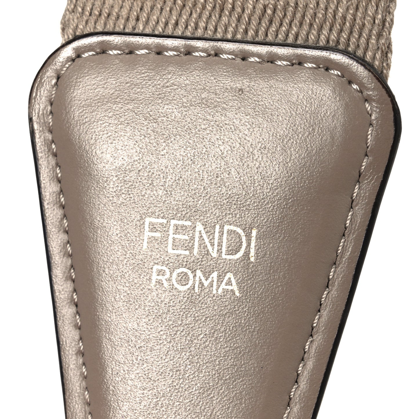 Jacquard Ribbon Vitello King FF Bi-Color Intreccio Adjustable Strap You Dove White Anthracite