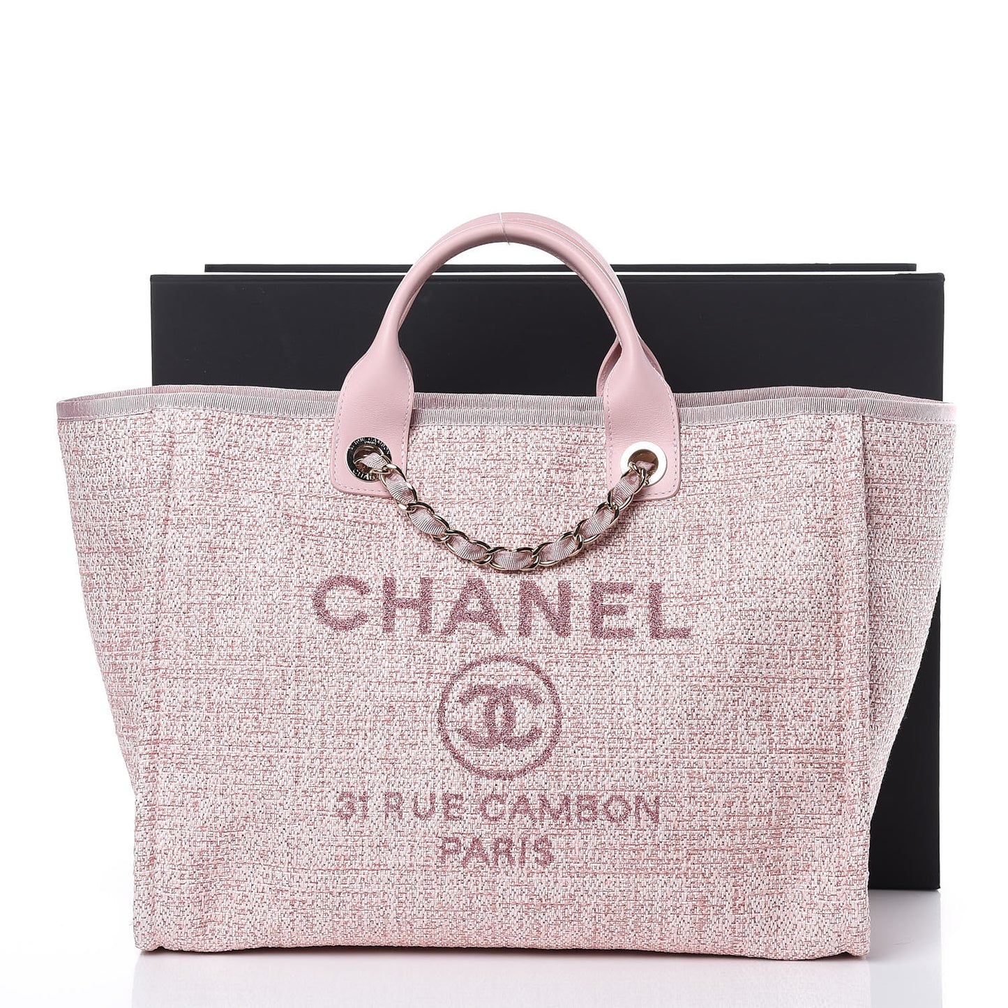 Straw Lurex Large Deauville Tote Pink