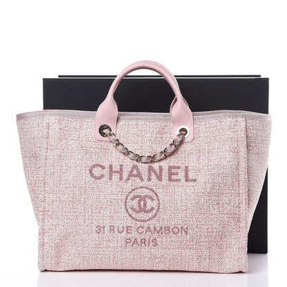 Chanel Straw Lurex Large Deauville Tote Pink 10 of 10