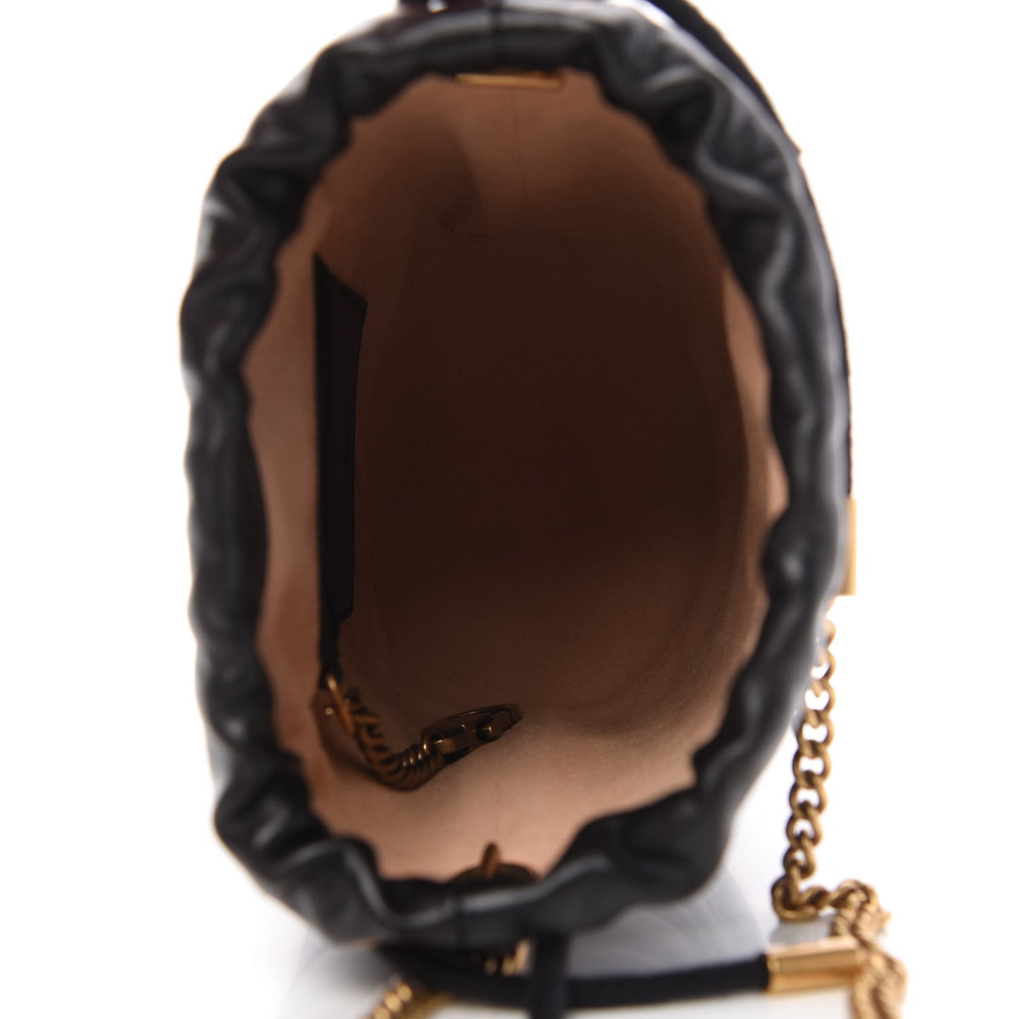 Calfskin Matelasse Mini GG Marmont 2.0 Bucket Bag Black