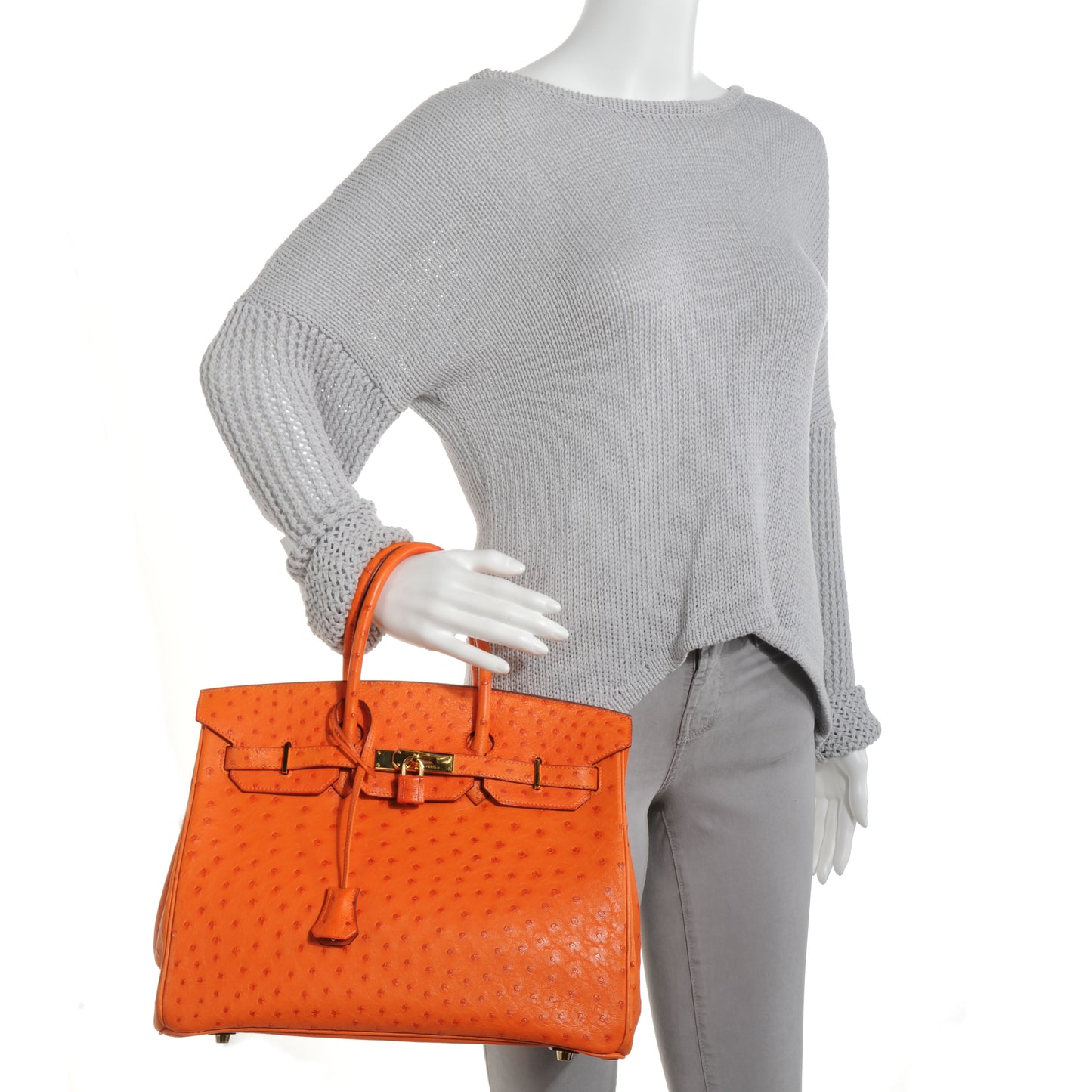 Ostrich Birkin 35 Orange