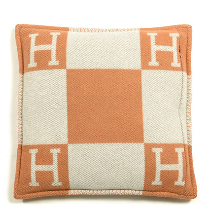 Hermes Wool Cashmere Avalon Pillow PM Ecru Potiron 2 of 4
