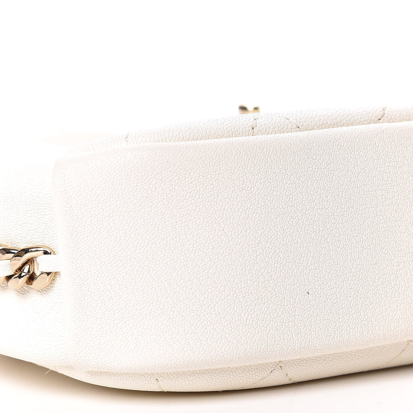 Goatskin Quilted Small Casual Trip Camera Case White