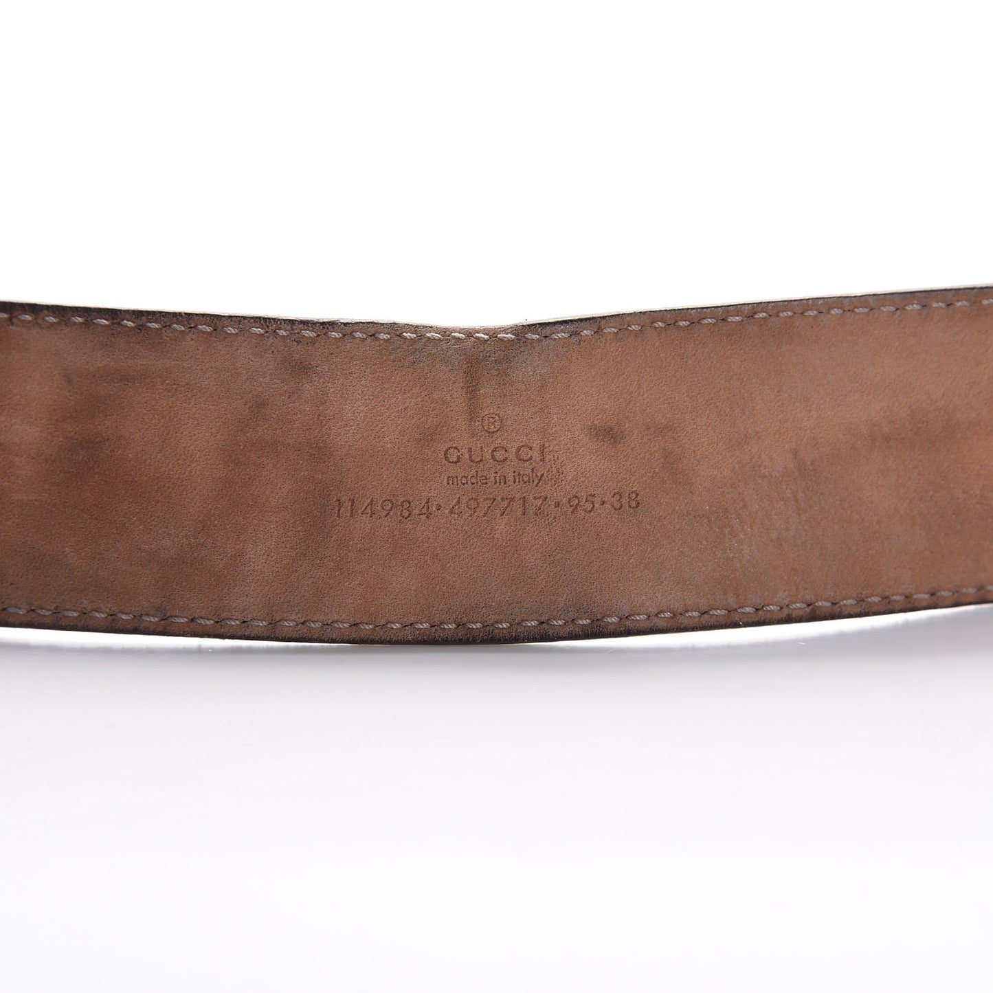 Calfskin Web Interlocking G Belt 95 38 White