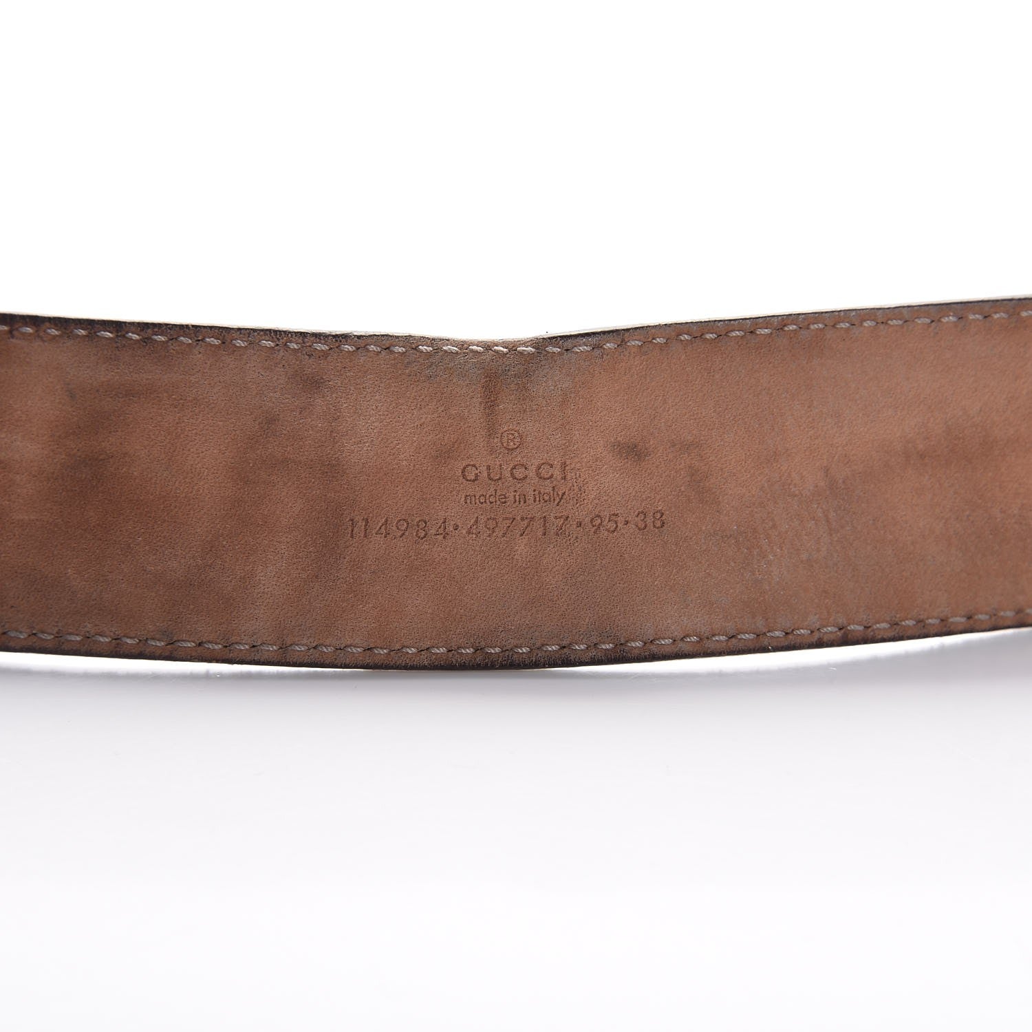 Gucci Calfskin Web Interlocking G Belt 95 38 White 6 of 7