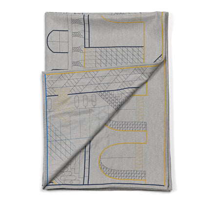 Hermes Cashmere Les Cavaliers Blanket Ocre Bleu 2 of 3