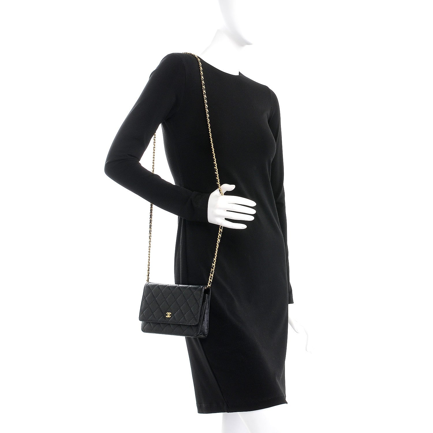 Chanel Caviar Quilted Wallet On Chain WOC Black 2 of 10