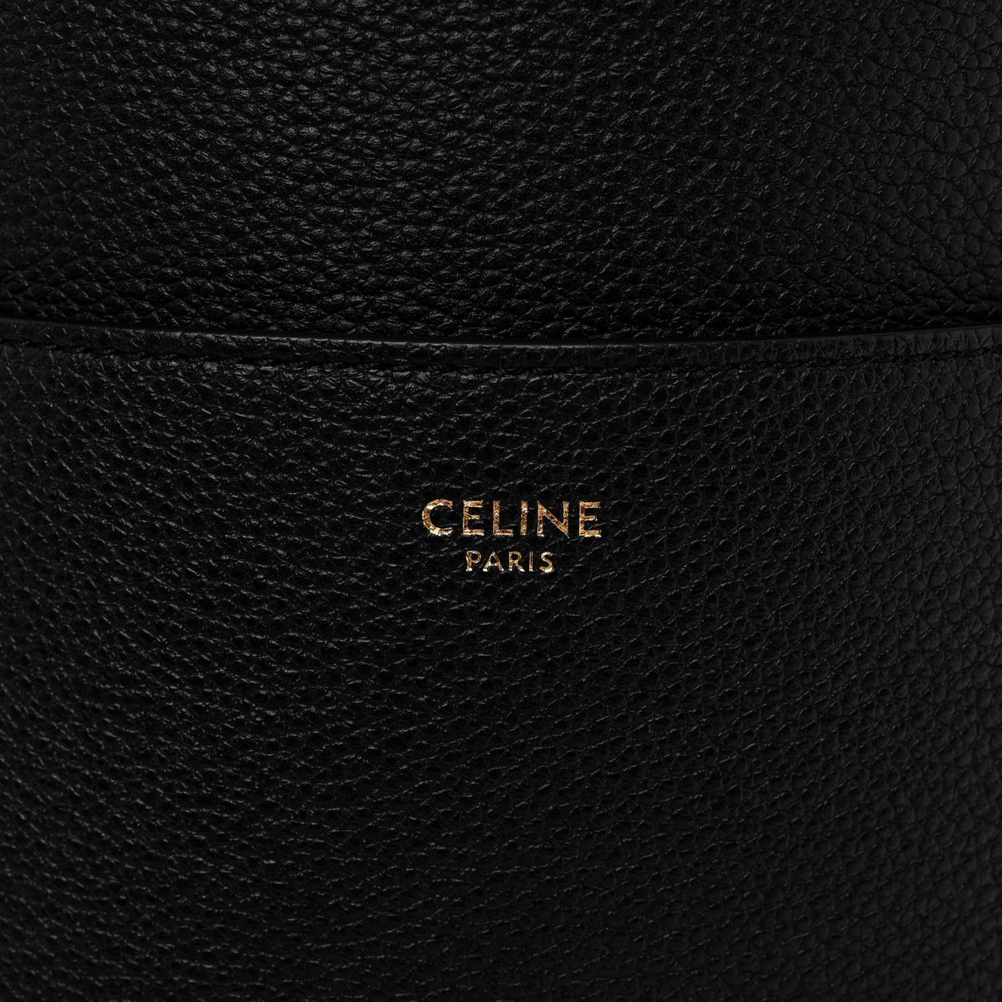 Soft Grained Calfskin Sangle Bucket Bag Black