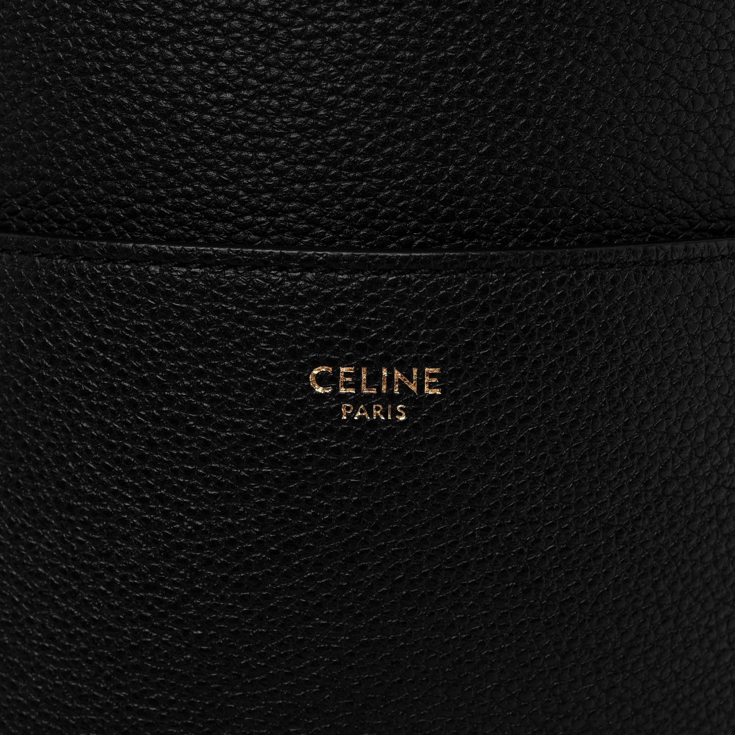 Celine Soft Grained Calfskin Sangle Bucket Bag Black 6 of 9