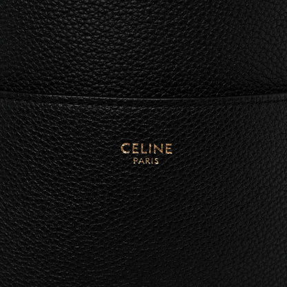 Celine Soft Grained Calfskin Sangle Bucket Bag Black 6 of 9