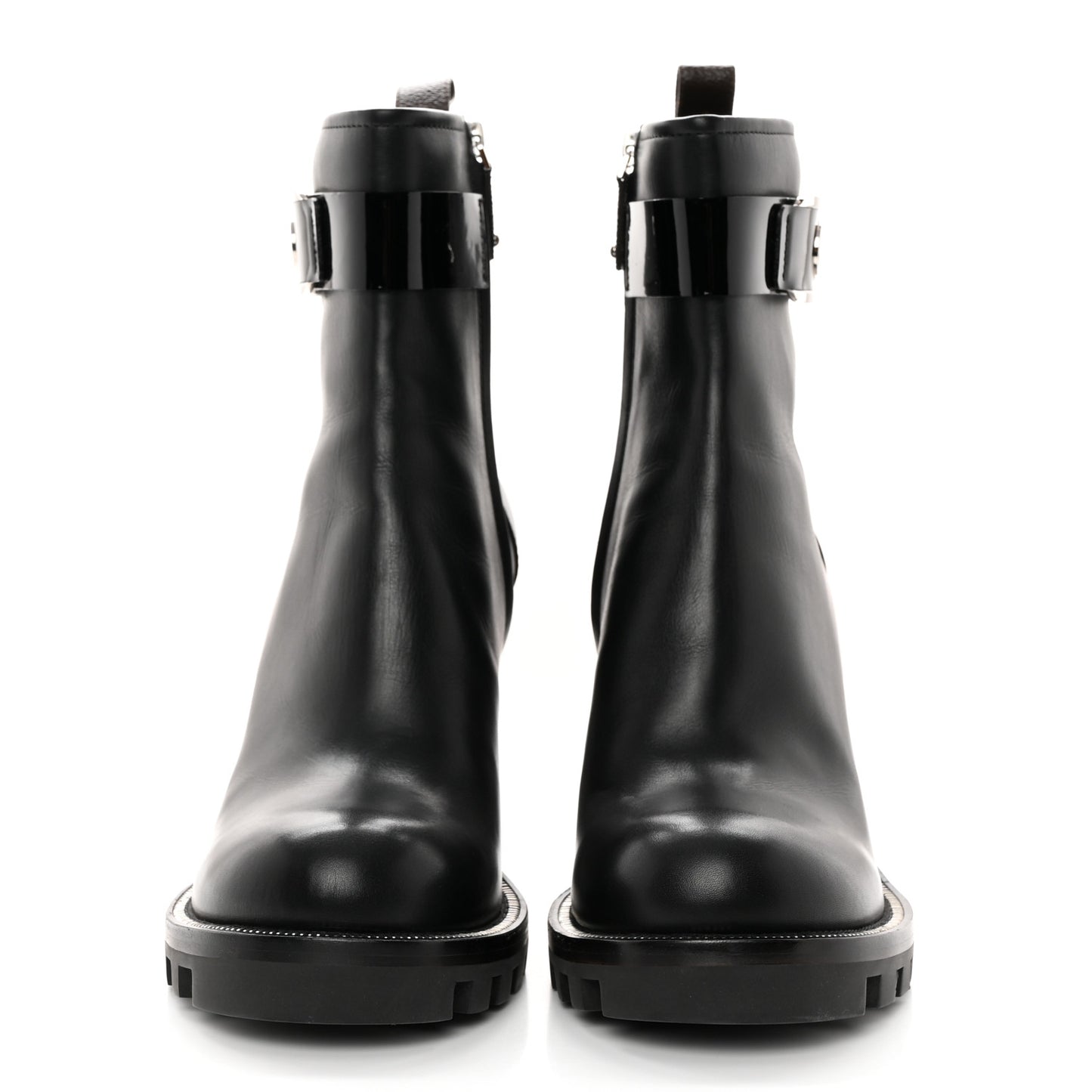 Calfskin Star Trail Ankle Boots 41 Black