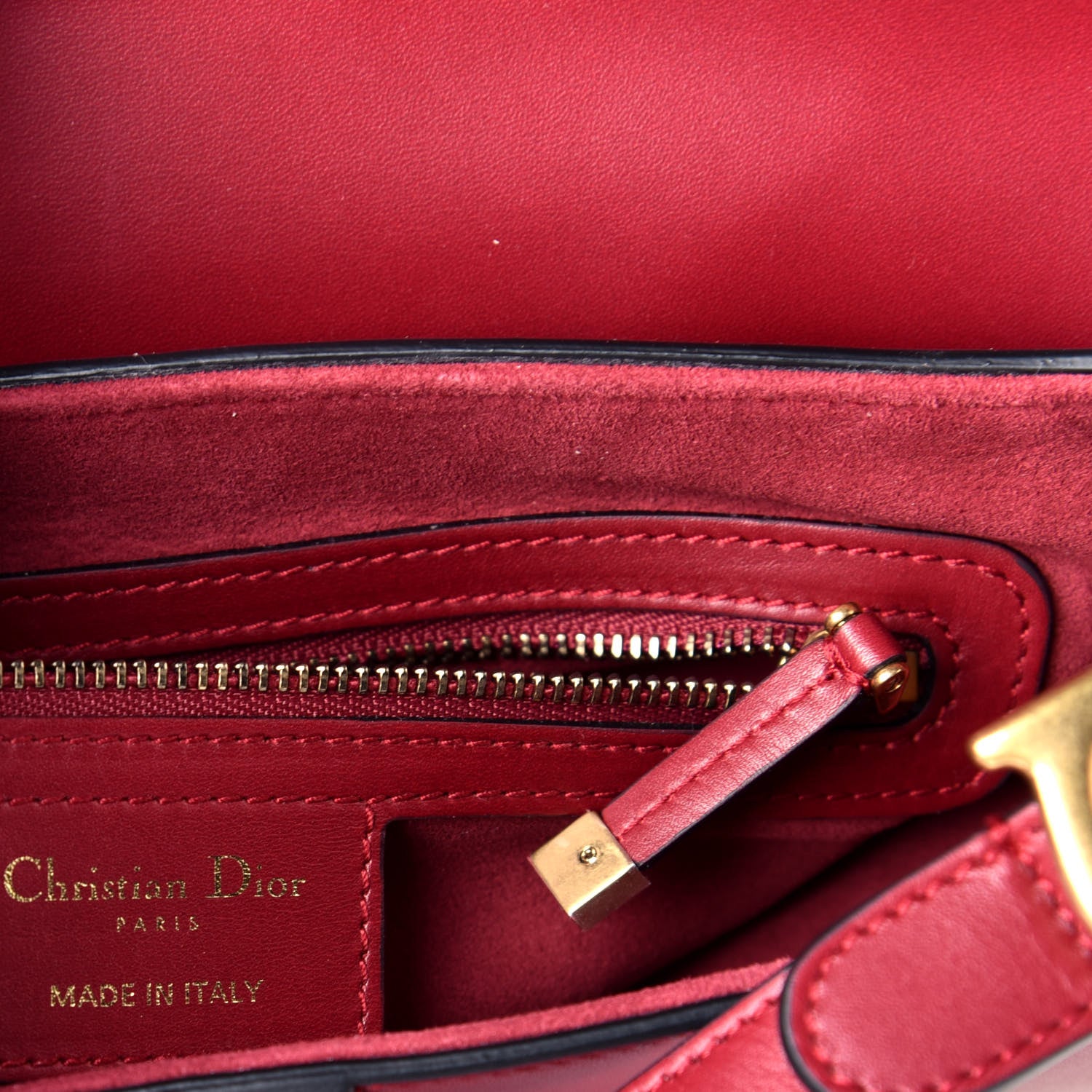 Christian Dior Calfskin Saddle Bag Scarlet 6 of 10