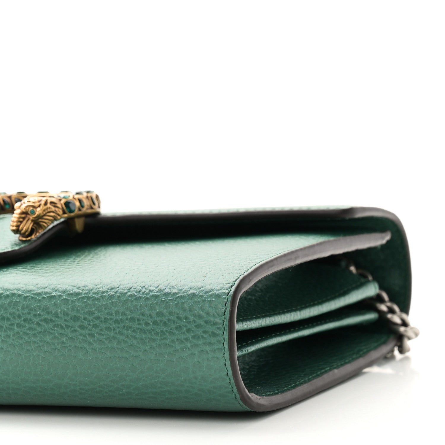 Gucci Calfskin Mini Dionysus Chain Wallet Emerald 10 of 11