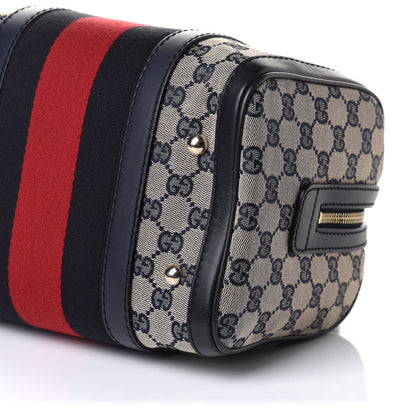 Gucci Monogram Vintage Web Small Boston Navy 11 of 11