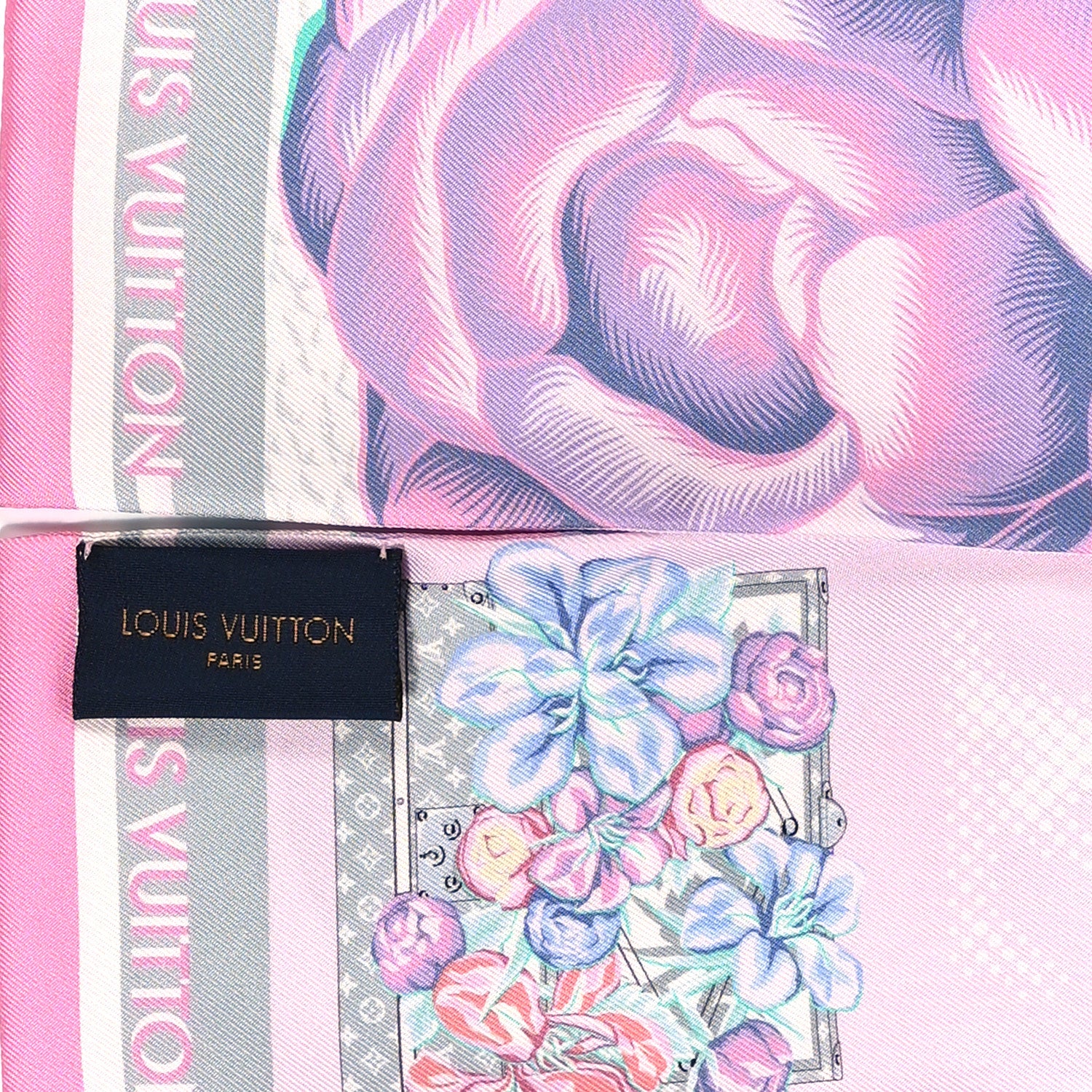 Louis Vuitton Silk Monogram Malle Fleurs Bandeau Mauve 7 of 12