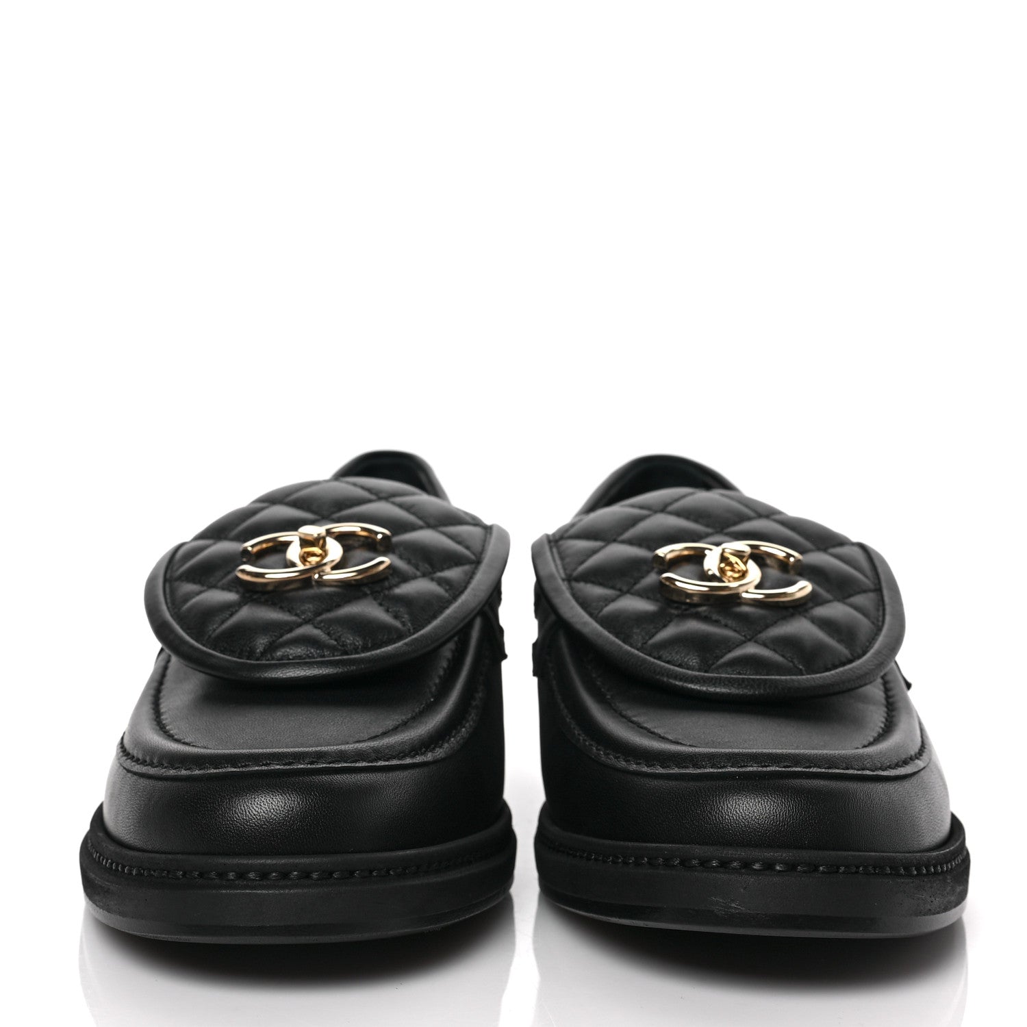 Chanel Lambskin Quilted CC Turnlock Loafers 41 Black 2 of 8