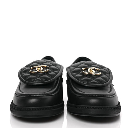 Chanel Lambskin Quilted CC Turnlock Loafers 41 Black 2 of 8